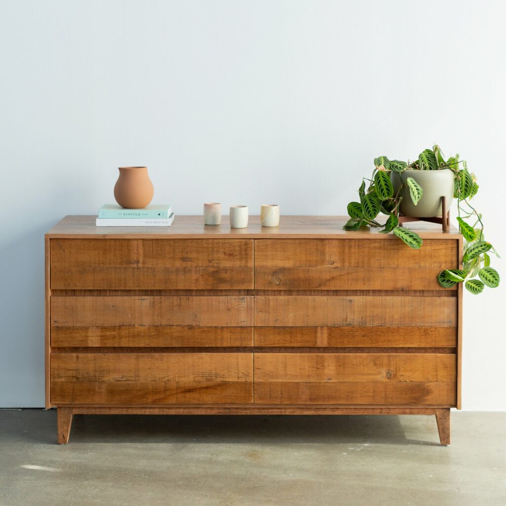 Natural wood dresser, eco-friendly furniture, eco-friendly, environment,