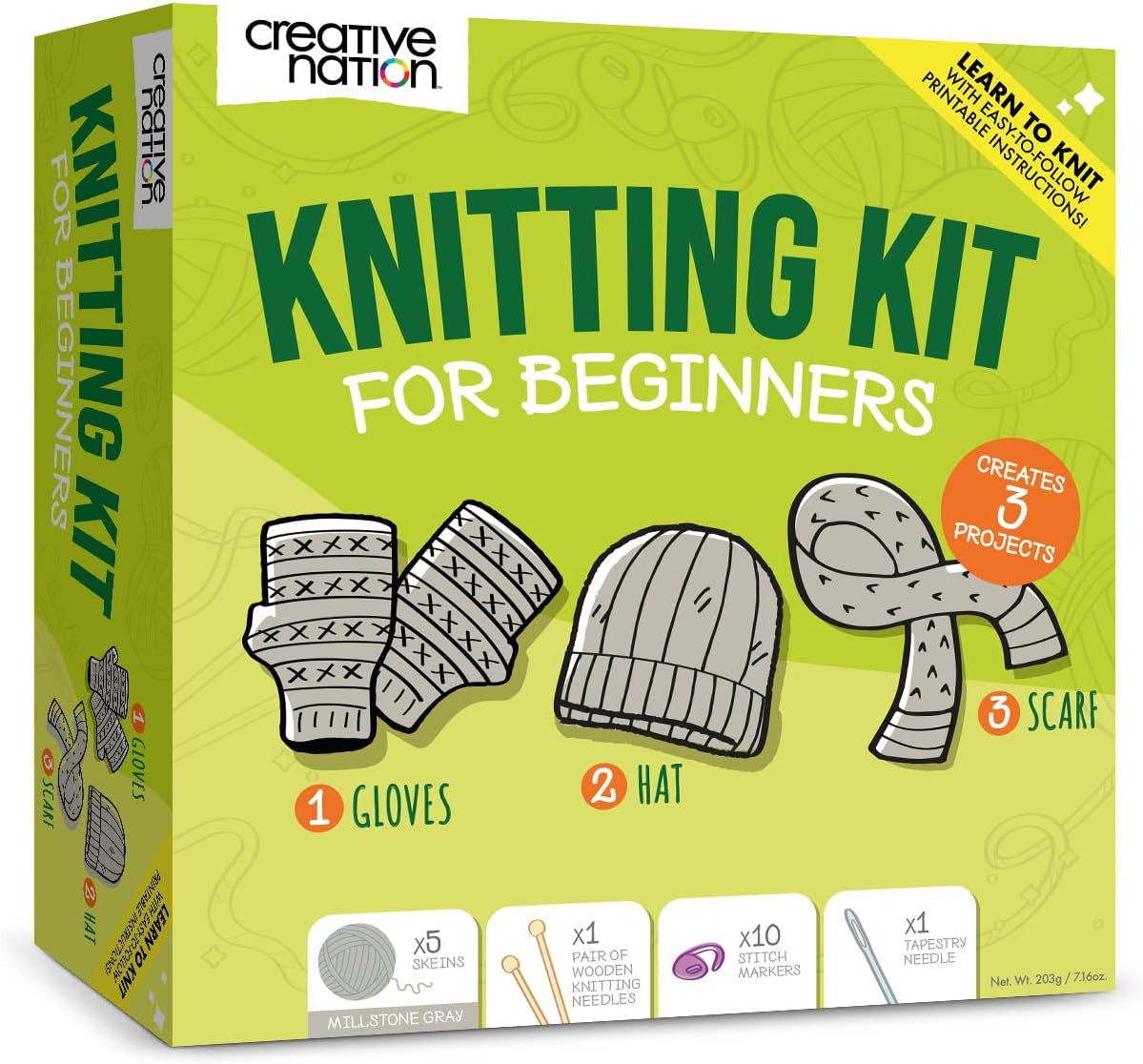 Creative Nation Knitting Kit for Beginners